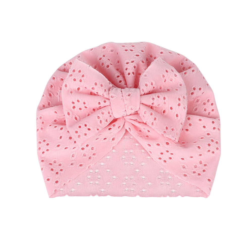Color sólido al por mayor sombrero de agujero transpirable Bowknot 6 colores Polyéster Algodón Kids Sombrero